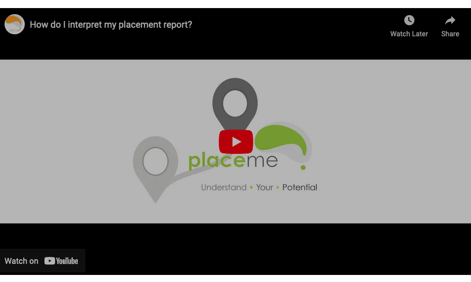 How do I interpret my placement report?